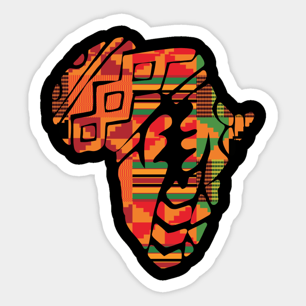 Africa Map, Kente Pattern, Gye Nyame Symbol Sticker by dukito